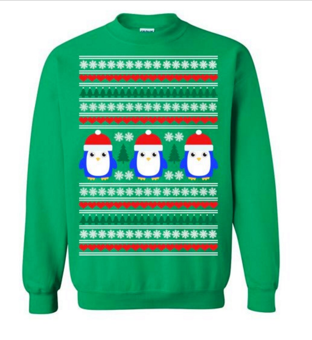 Cute Penguin Sweater Funny Ugly Christmas Sweater Ugly Christmas Sweater Party Sweater Gift for Christmas Sweater Tacky Christmas OS185 Graphic Tee – Warm & Stylish · High-Quality Print