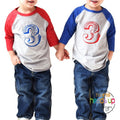 Twin Boys 3rd Birthday Shirts Circus Three Carnival Birthday Shirts Raglan Twins Twin Boy Third Bday Tees Trendy Birthday Gift Twins Graphic Tee – Warm & Stylish · High-Quality Print