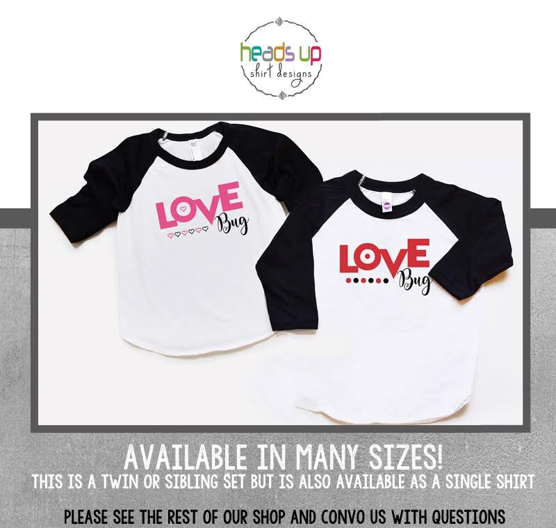 Valentine39s Day Shirts Twins Valentines Day Matching Siblings Love Bug Shirts Kids Valentine39s Popular Girl tshirt Boy Baby Tees February Graphic Tee – Soft Feel · Great Gift For Fans