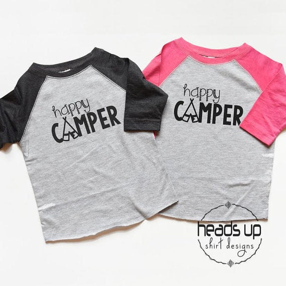 Twin Happy Camper Shirts BoyGirl Twins Happy Camper Raglan tshirts Gift for Twins Baby Bodysuits Twins Trendy Graphic Tee – Feel-Good Design · Trending Graphic Apparel