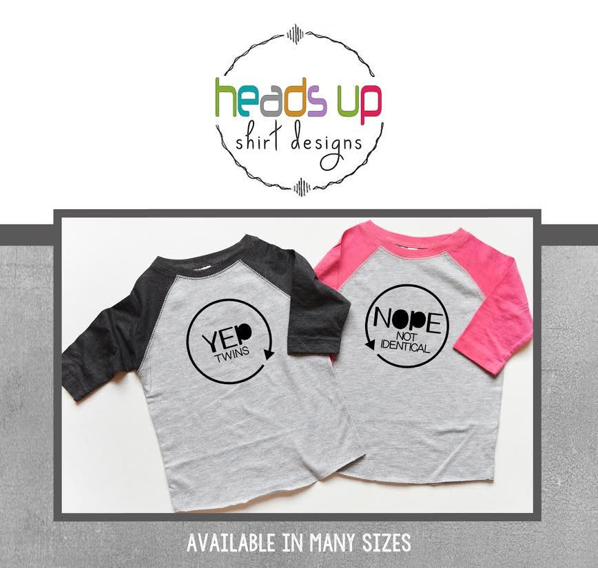 Yes We Are Twins No We Are Not Identical Shirts Funny Raglan Shirts BoyGirl Twins Gifts for Twins BoyGirl Baby Shower Twins Trendy Graphic Tee – Premium Graphic · Must-Have Style