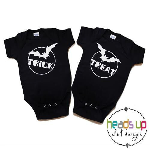 Twin Halloween Bodysuits Boy or Girl Twins Halloween Shirts Trick orTrick Twins Halloween Costume Sibling Shirts Halloween Twin Gift Popular Graphic Tee – Feel-Good Design · High-Quality Print