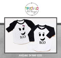 Twin Boy Girl Halloween Ghost Raglan Shirts Twins Halloween tshirts Ghosts Trendy Twin Halloween Costumes Ghosts Sibling Shirts Coordinating Graphic Tee – Soft Feel · Top Pick For Any Outfit