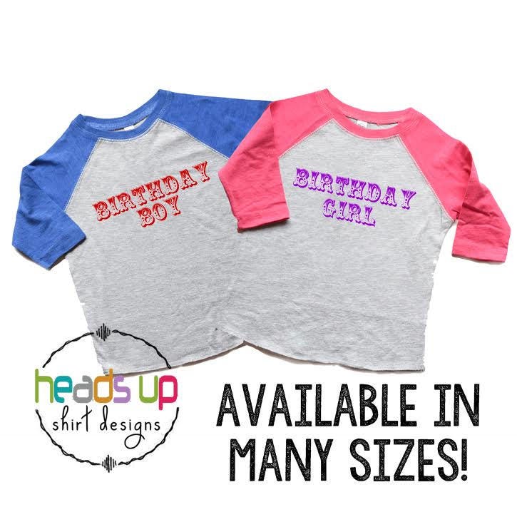 Twin BoyGirl Birthday BoyBirthday Girl Shirts Raglans Circus Theme Birthday tshirts Twins Kids Carnival Bday Tees Twin BoyGirl Trendy Graphic Tee – Cozy Vibes · Top Pick For Any Outfit