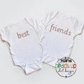 Twin Girls Best Friends Bodysuit Twin Baby Girl Bodysuit Best Friends tshirts Glitter Trendy Baby Shower Gift Twin Girls Shirts Graphic Tee – Bold Style · Perfect For Daily Wear