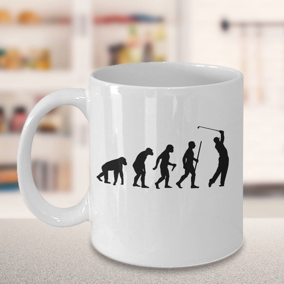Golf Gift Coffee Mug Evolution of Man Golfer Present Great Gift Idea for Anyone Who Loves Golf Retiree Present Idea Graphic Tee – Everyday Comfort · Perfect For Daily Wear