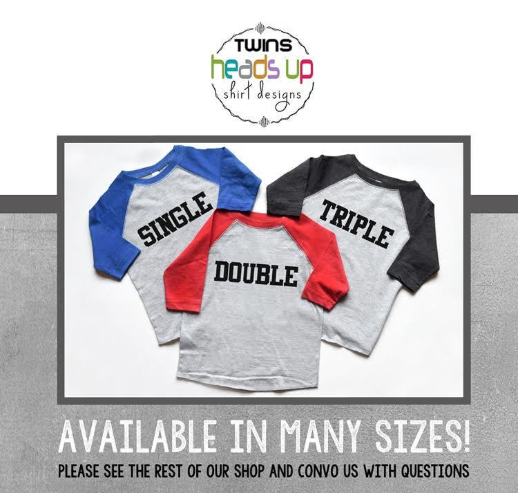 Triplet Baseball Shirts BoyGirl Triplet Raglan tshirts SingleDoubleTriple Triplet Funny MatchingCoordinating Triplets Gift Trendy Graphic Tee – Fan Favorite · High-Quality Print