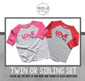 Twin Valentine39s Day Shirts Love Bug Shirts Girl Twin Boy Valentines Day tshirts Matching Siblings Raglan Toddler Love Bug Baby Bodysuit Graphic Tee – Cozy Vibes · Perfect For Daily Wear