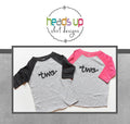 Two Birthday Shirts Twins BoyGirl BoyGirl 2 Birthday Raglan Shirts 2nd Bday Twin Tees Second Birthday Matching tshirts Trendy Graphic Tee – Bold Style · High-Quality Print