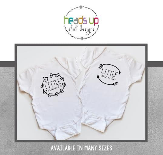 Little Miracle BoyGirl Twin Bodysuits Gifts for BoyGirl Twins Twin Bodysuits Coordinating Matching Trendy Shirts Baby Shower Gift Graphic Tee – Cozy Vibes · Must-Have Style