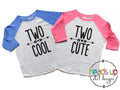 Twin BoyGirl Second Birthday Raglan Shirts Two CoolTwo Cute Toddler Twins 2nd Birthday Shirts Trendy Two Bday Tees Twins 2 tshirts Graphic Tee – Premium Graphic · Trending Graphic Apparel