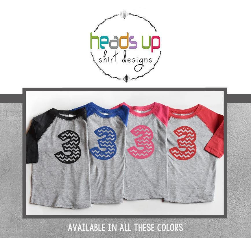 TwinsTriplets 3 Birthday Raglan Shirt BoyGirl Twin three tshirt Chevron 3rd Bday Shirt Third Birthday Tees TwinsTriplets Matching Graphic Tee – Everyday Comfort · Top Pick For Any Outfit