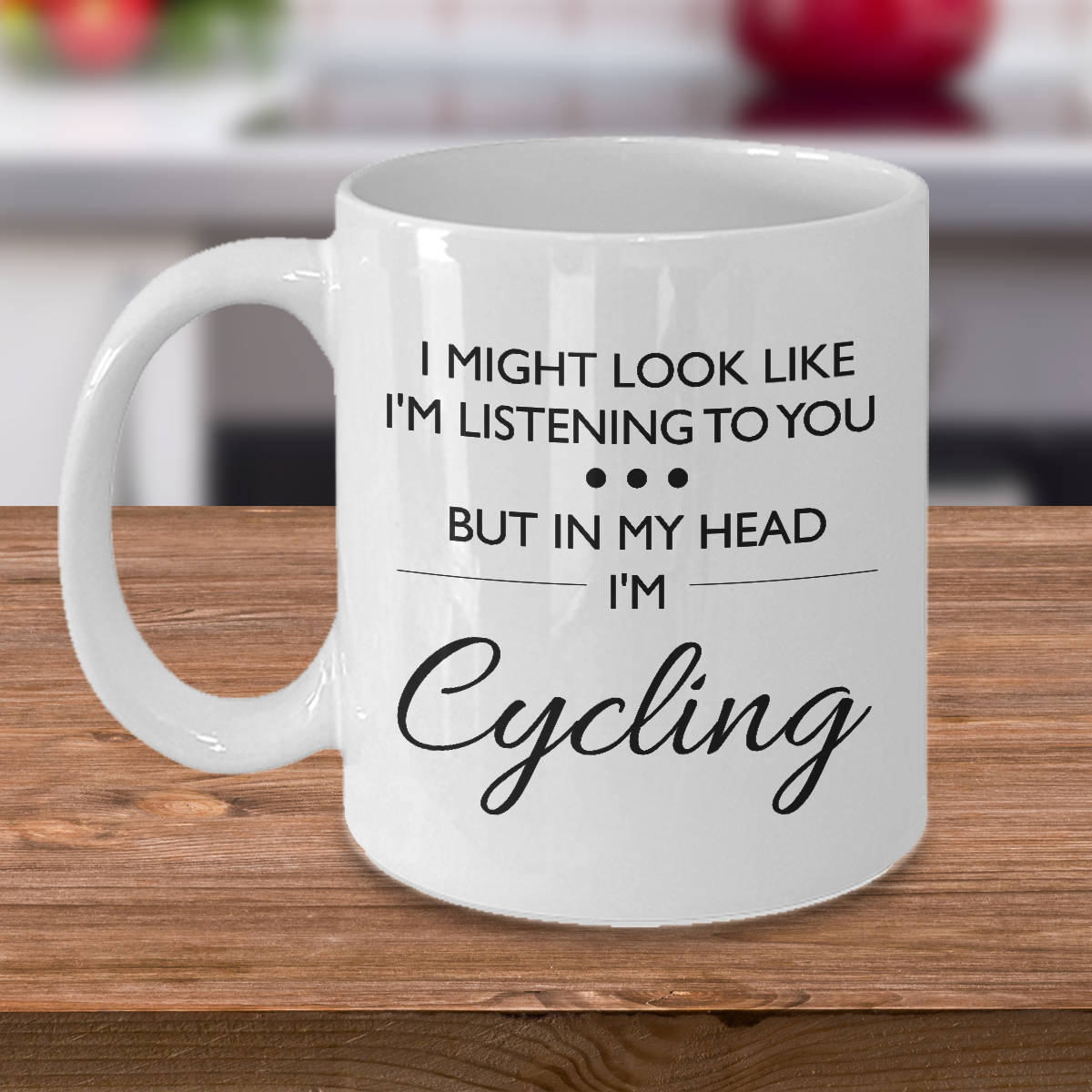 Funny Cycling Mug Cyclist Gift Cycling Gift Cyclist Birthday Present Cyclist Mug In My Head I39m Cycling Birthday Gift Graphic Tee – Aesthetic Look · High-Quality Print