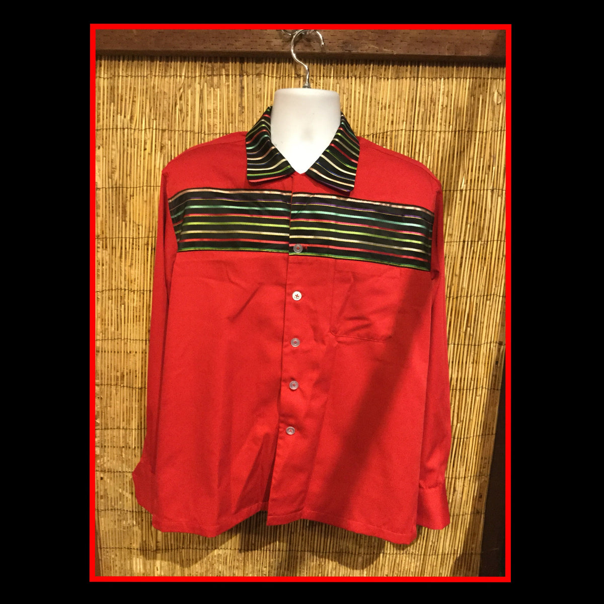 HR011 195039s vintage reproduction Hollywood Rogue red candy border shirt Graphic Tee – Easygoing Wear · Perfect For Daily Wear