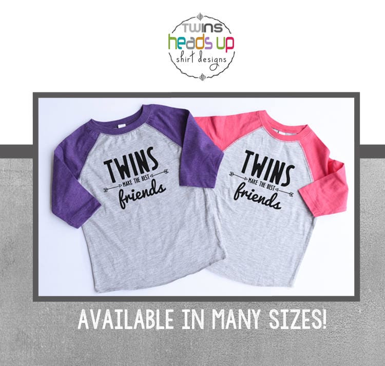 Twin Girl Shirts Twins Make the Best Friends Raglan Shirts Trendy Twin Girl Toddler or Baby Baby Shower Gift for Twin Girls Siblings Graphic Tee – Everyday Comfort · Great Gift For Fans