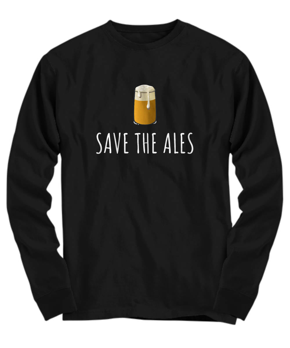 Craft Brewing Gift Craft Beer Present Microbrewery Gift Idea Save The Ales Beer Drinker Long Sleeve Shirt Graphic Tee – Bold Style · Great Gift For Fans