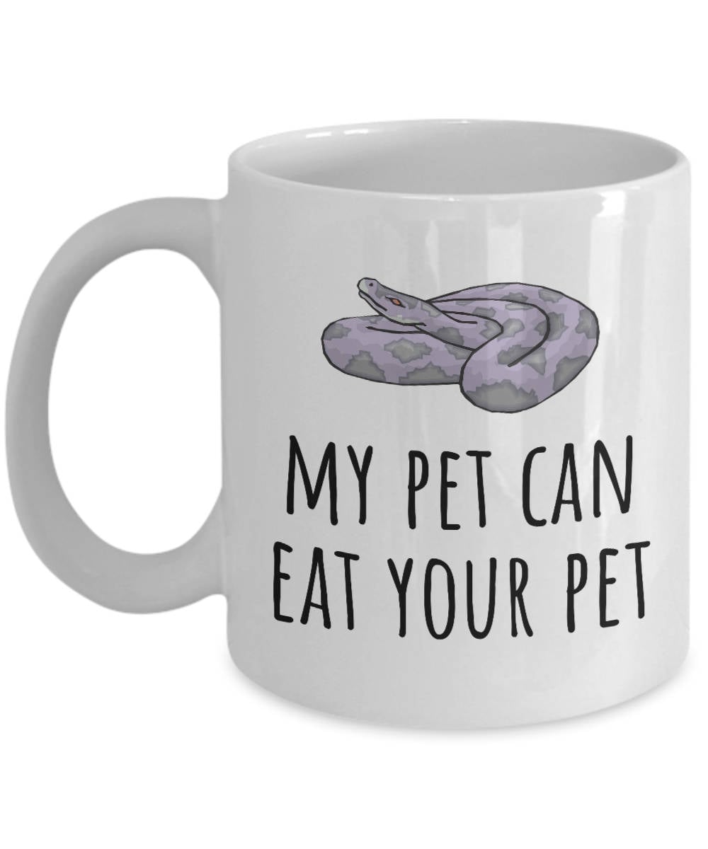 Funny Herpetology Mug Snake Lover Gift My Pet Can Eat Your Pet Herping Reptiles Python Graphic Tee – Cozy Vibes · Perfect For Daily Wear