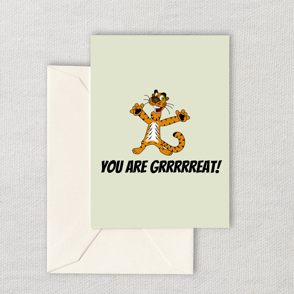 Cute Printable Valentine Anniversary Card Instant Download Birthday Card Tiger Pun You Are Grrrreat Graphic Tee – Fan Favorite · Top Pick For Any Outfit