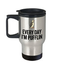 Funny Birdwatching Travel Mug Birding Gift Idea Bird Watching Present For Birder Every Day I39m Pufflin Puffin Ornithologist Graphic Tee – Cozy Vibes · Must-Have Style