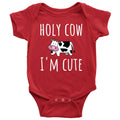 Cute Baby Onepiece Infant Bodysuit Farming Baby Shirt Holy Cow I39m Cute Cute Baby Gift Many Sizes And Colors Available Cute Cow Graphic Tee – Warm & Stylish · Great Gift For Fans