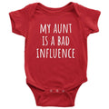 Funny Baby OnePiece Cute Baby Shirt Baby Gift From Aunt My Aunt Is A Bad Influence Many Sizes And Colors Available Funny Bodysuit Graphic Tee – Bold Style · Great Gift For Fans