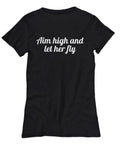Archery Gift Idea Archer Shirt Aim High And Let Her Fly Women Graphic Tee – Cozy Vibes · Perfect For Daily Wear