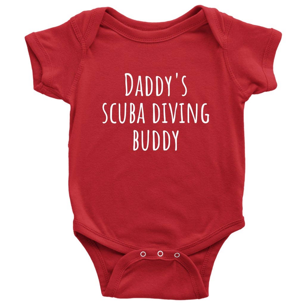 Cute Diving Baby Onepiece Scuba Diving Baby Shirt Scuba Baby Bodysuit Daddy39s Scuba Diving Buddy Many Sizes And Colors Baby Gift Graphic Tee – Feel-Good Design · Great Gift For Fans