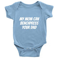 Fitness Baby Onepiece Baby Shirt Weight Lifting Baby My Mom Can Benchpress Your Dad First Birthday Gift Graphic Tee – Easygoing Wear · Top Pick For Any Outfit