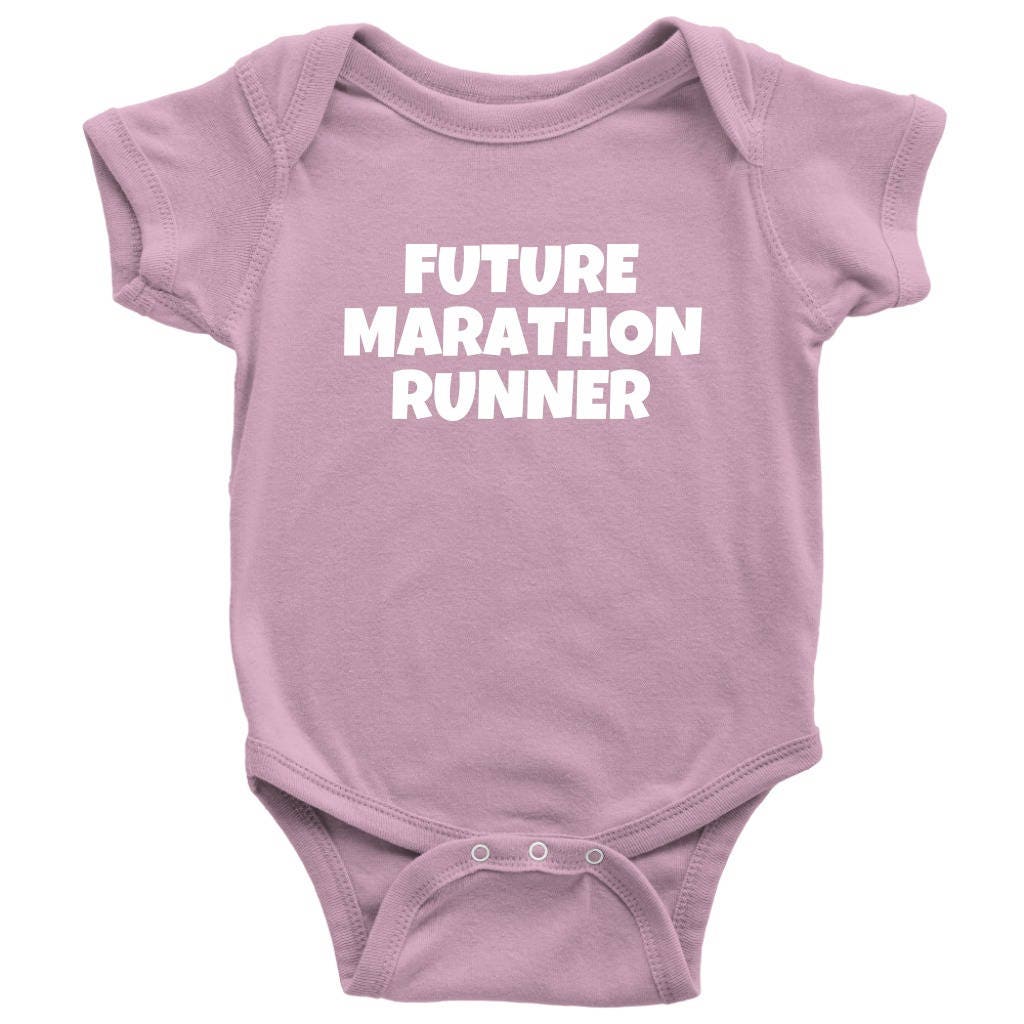 Cute Baby Onepiece Running Baby Shirt Future Marathon Runner Baby Shower Gift Idea Many Sizes And Colors All Cotton Graphic Tee – Bold Style · Top Pick For Any Outfit