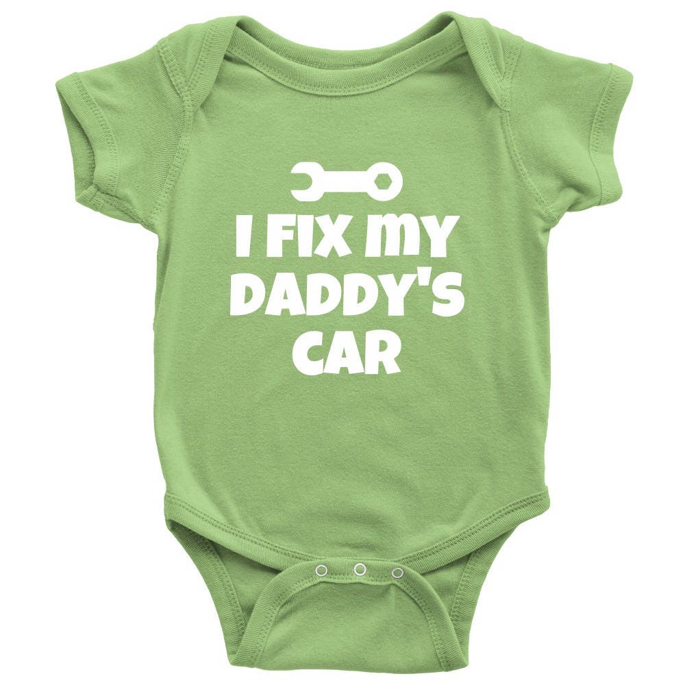 Cute Baby Onepiece Mechanic Baby Shirt I Fix My Daddy39s Car Baby Shower Or First Birthday Gift Many Sizes And Colors Graphic Tee – Warm & Stylish · Must-Have Style