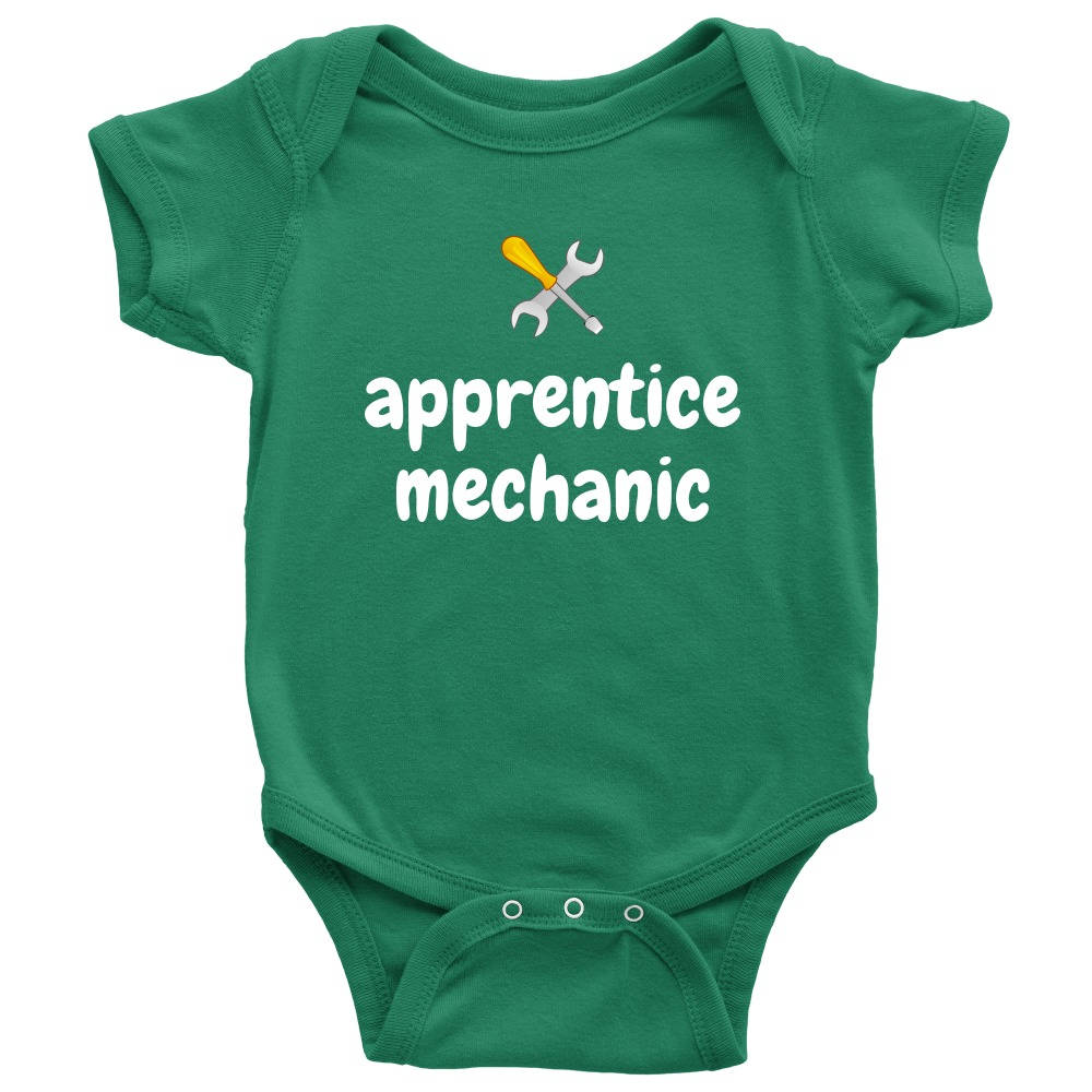 Cute Baby Onepiece Mechanic Baby Shirt Apprentice Mechanic Baby Shower Gift Idea Newborn Through 24 Months Sizes Graphic Tee – Premium Graphic · Top Pick For Any Outfit