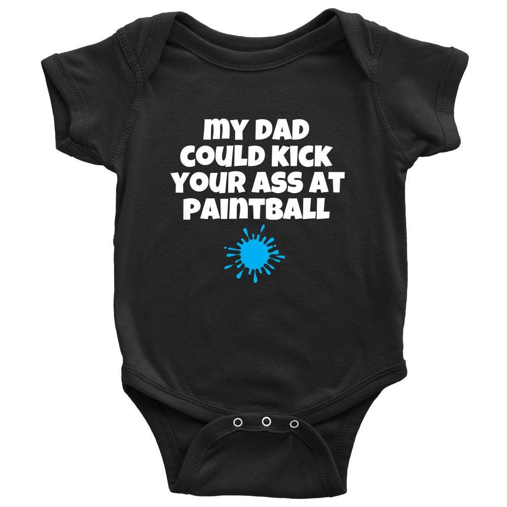 Paintball Baby Onepiece Cute Baby Shirt Paintball Dad Custom Text Many Sizes And Colors All Cotton Graphic Tee – Warm & Stylish · Perfect For Daily Wear