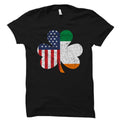 Irish American Flag Shirt St Patricks Day Tshirt Irish Clothing Irish Clover Shirt Irish Shamrock Irish Gift USA Ireland Flag OS1760 Graphic Tee – Soft Feel · Trending Graphic Apparel