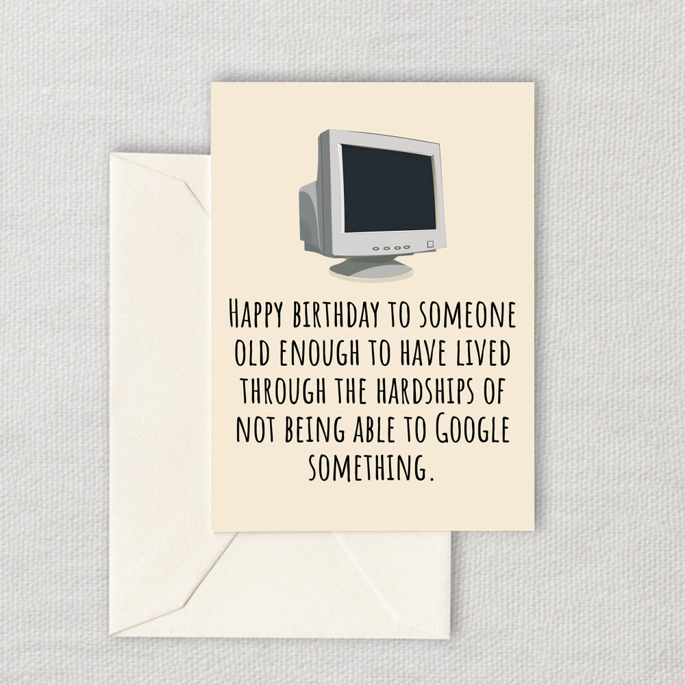 Funny Printable Birthday Card Computer Geek Sarcasm Birthday Card Instant Download Birthday Card For a Friend Old Enough Graphic Tee – Bold Style · Top Pick For Any Outfit