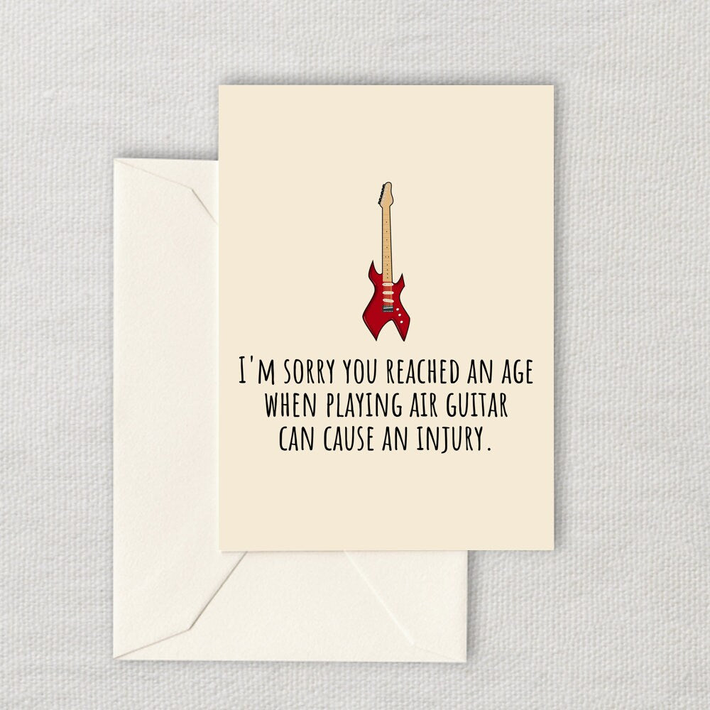 Funny Printable Birthday Card Sarcasm Birthday Card Air Guitar Guitarist Downloadable Card Banter Cheeky Card Birthday Joke Graphic Tee – Everyday Comfort · Perfect For Daily Wear