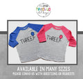 Twin Boy and Girl Three Birthday Shirts 3rd Birthday Twins Shirts BoyGirl Number Balloons Third Bday Matching twins tshirts Raglan Tee Graphic Tee – Soft Feel · Must-Have Style