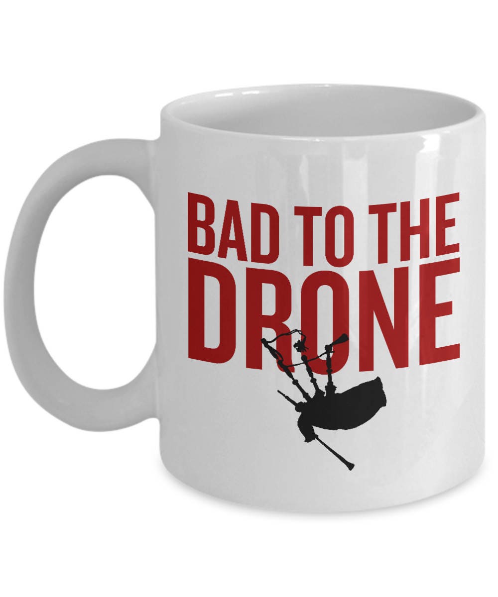 Funny Bagpipes Mug Bagpiper Gift Idea Piper Present Bad To The Drone Tote Bag – Warm & Stylish · Top Pick For Any Outfit