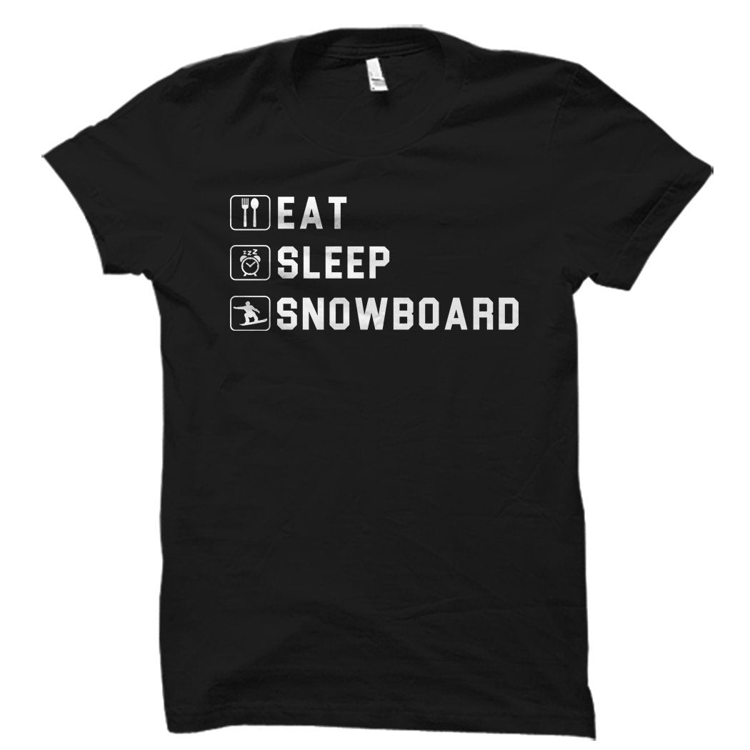 Eat Sleep Snowboard Shirt Funny Snowboard Shirt Snowboard Gift Snowboarder Shirt Snowboarder Gift Snowboarding Shirt Snowboarding OS1540 Graphic Tee – Feel-Good Design · Perfect For Daily Wear