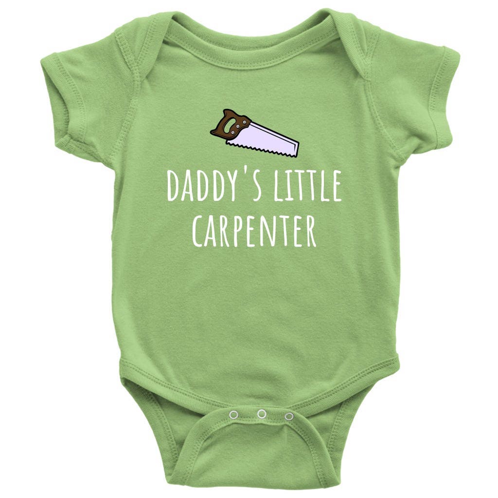 Cute Carpenter Baby Onepiece Carpentry Baby Shirt Daddy39s Little Carpenter Many Sizes And Colors Available All Cotton Graphic Tee – Cozy Vibes · Must-Have Style