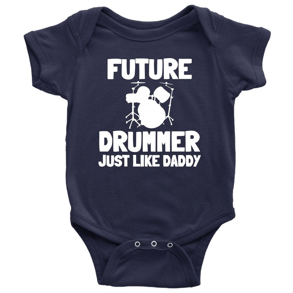 Cute Drummer Baby Shirt Drumming Baby Onepiece Future Drummer Just Like Daddy Baby Shower Gift Idea Many Sizes And Colors Graphic Tee – Everyday Comfort · Must-Have Style