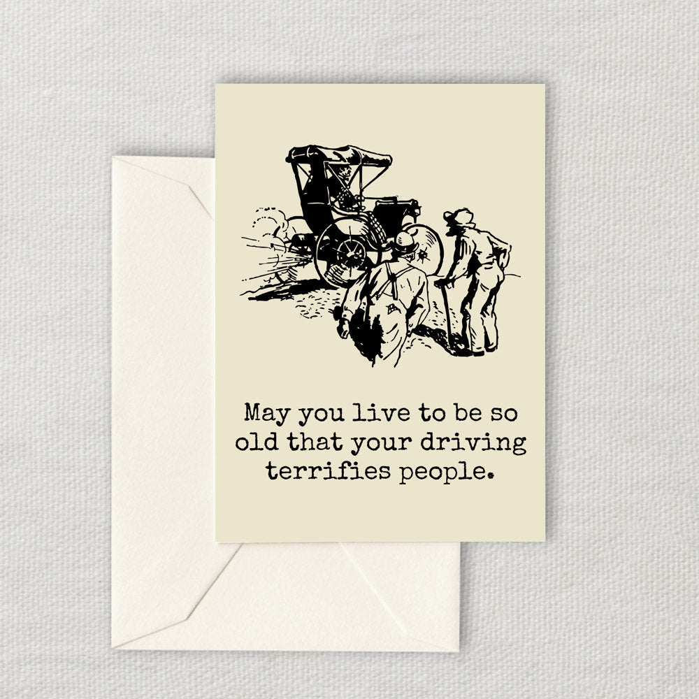 Funny Printable Birthday Card Vintage Car Sarcasm Birthday Card Your Driving Terrifies People Instant Download Card Friend Card Graphic Tee – Feel-Good Design · Must-Have Style