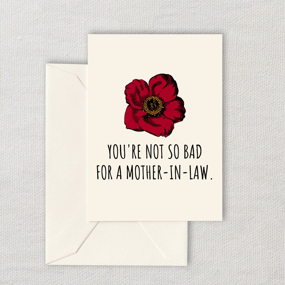 Funny MotherInLaw Card Mother In Law Printable Card Mother39s Day Digital Card Instant Download Last Minute Card Graphic Tee – Warm & Stylish · Top Pick For Any Outfit