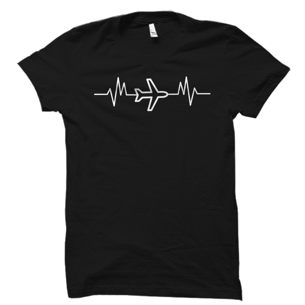 Gift for Pilot Pilot Heartbeat Shirt Pilot Shirt Pilot Gift Airplane Shirt Airplane Gift Aerobatics Shirt Aerobatics Gift OS795 Graphic Tee – Premium Graphic · Must-Have Style