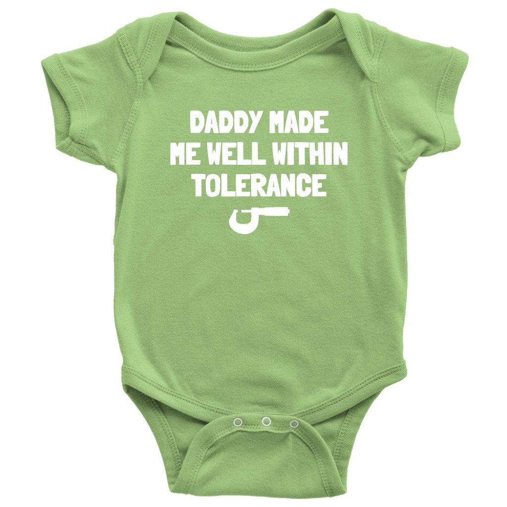 Machinist Baby Onepiece Cute Machinist Baby Shirt Machine Operator Baby Well Within Tolerance Many Sizes And Colors All Cotton Graphic Tee – Cozy Vibes · Must-Have Style