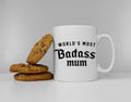 World39s Most Badass Mom Mum Coffee Mug Tea Break Ceramic Mug Cup Graphic Tee – Fan Favorite · Perfect For Daily Wear