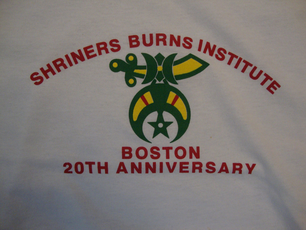 Vintage 8039s Shriners Burns Institute Boston 20th Anniversary White T Shirt Size M Graphic Tee – Cozy Vibes · Trending Graphic Apparel