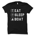 Eat Sleep Boat Shirt Boating Shirt Boating Gift Boat Gift Captain Gift Captain Shirt Sailing Shirt Sailing Gift Sailor Gift OS1779 Graphic Tee – Warm & Stylish · Great Gift For Fans