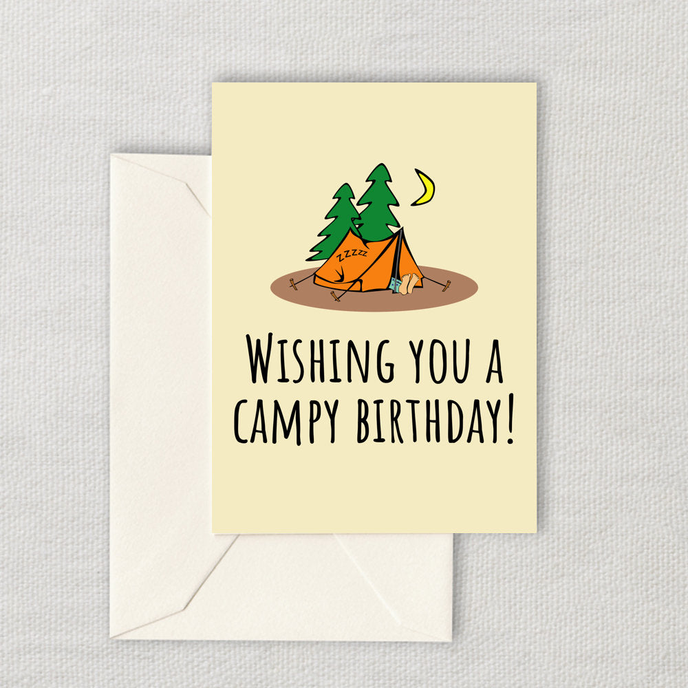 Printable Camper Birthday Card Camping Birthday Card Wishing You A Campy Birthday Digital Download Graphic Tee – Premium Graphic · Trending Graphic Apparel