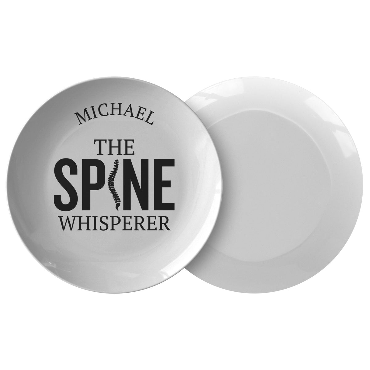Personalized Chiropractic Plate Chiropractor Gift Idea Quality Dinner Plate The Spine Whisperer Graphic Tee – Premium Graphic · Top Pick For Any Outfit