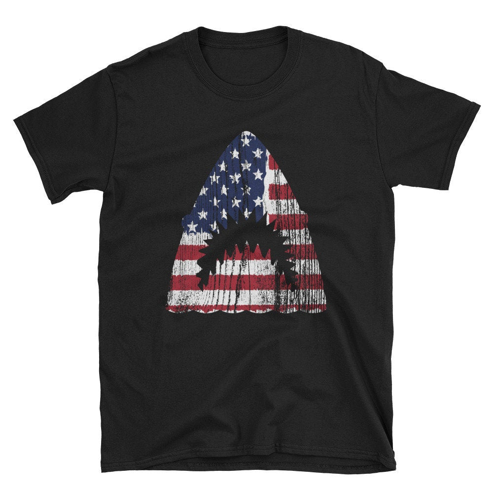 Shark American Flag TShirt Ocean Gift Fourth July Hoodie Tank Top Patriotic Hoodie – Aesthetic Look · Great Gift For Fans